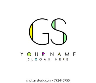 G & S initial minimalist logo template vector
