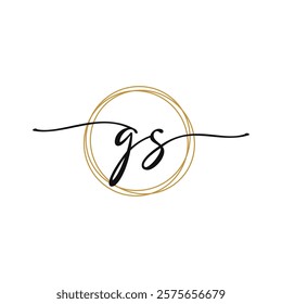G S Initial Script Letter Beauty Logo Template