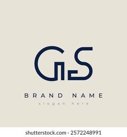 G and S logo design. GS abstract Letters Logo Monogram. This logo design is the process of creating a visual symbol that represents a brand, company, or individual.