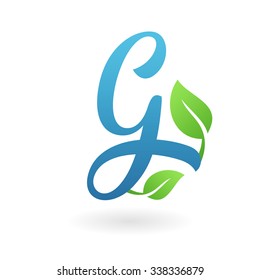 g script g letter business logo design template abstract calligraphic text vector elements for corporate identity emblem label or icon of eco friendly company g script nature farm life conceptual natu