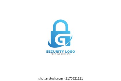 G Security logo design inspiration. Vector letter template design for brand.