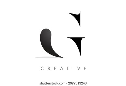 G Serif Letter Logo with Minimalist Design in Black and White Vector Icon. Creative G Logo Letter Illustration.