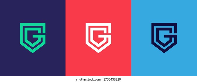 G shield logo . letter G in the shield . strong and bold logo design . modern and clean G logo. vector illustration eps10