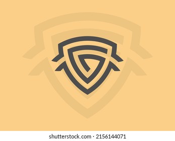 G shield logo . letter G in the shield . strong and bold logo design . modern and clean G logo. vector illustration