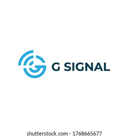 G signal logo vector modern simple designs blue color white background