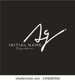 A G Signature initial logo template vector