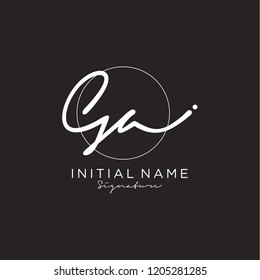 G A Signature initial logo template vector