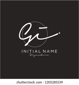 G I Signature initial logo template vector
