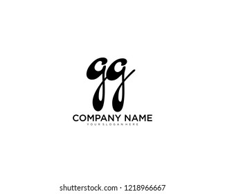 G G Signature initial logo template vector