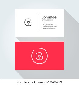 G Simple Letter Minimal alphabet linear logo. Business card template. Vector logo Element