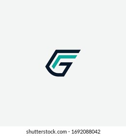 G Logotipo de letra única y diseño de iconos
