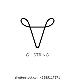 G-String-Symbol. Frauenbekleidung für Webdesign, Internet, Werbung, Labels, Industrie.