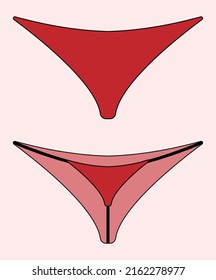 G String Panties , Women Underwear , Female Clothes And Lingerie , Red Color