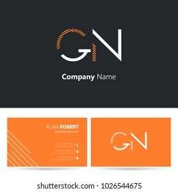 G & I stroke letter logo with business card template