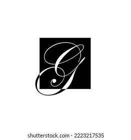 G swirl monogram. G brand name icon.