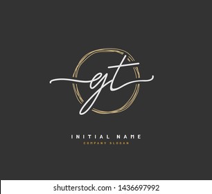 G T GT Beauty vector initial logo, handwriting logo of initial signature, wedding, fashion, jewerly, boutique, floral and botanical with creative template for any company or business.