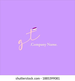 G T GT Initial handwriting or handwritten logo for identity