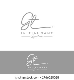 G T GT Initial letter handwriting and signature logo.