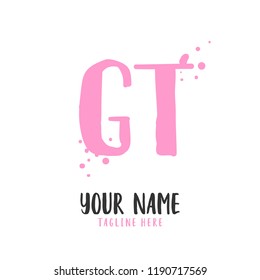 G T Handwritten logo template