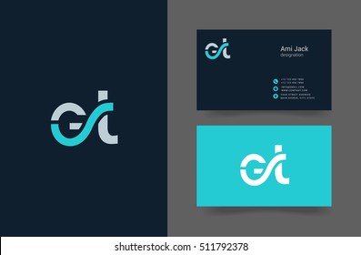 G & T  Letter Logo With Business Card Template