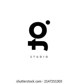 g and t letter minimalist flat logo concept for creative studio