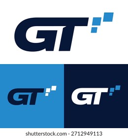 G T, T G logo type letter vector, tech isolated.