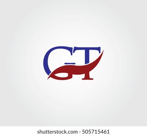 G and T Swoosh Initial Logo Vector