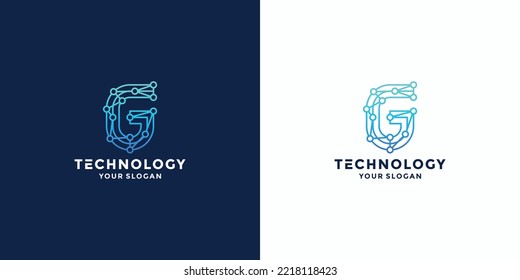 G tech initials letter logo design inspiration