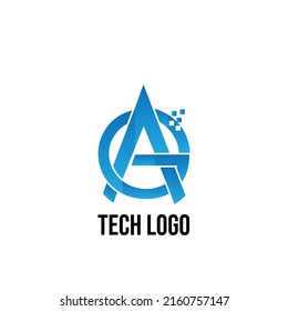 Logotipo tecnológico A y G para empresas de tecnología