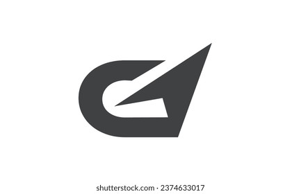 G tourism company logotype concept. Alphabet navigate g sign with airlines and jet plane, lowcost flight or logistic brand, global travel lowcoster logo idea