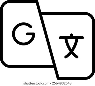G Translate Vector Line Icon Design