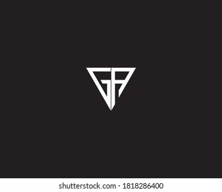 Diseño de logotipo G y A Triangle Blanco y negro