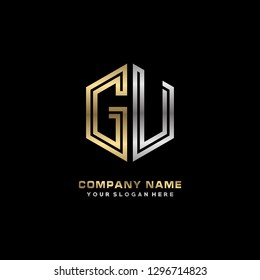 G U initial letter, modern logo design template vector