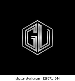 G U initial letter, modern logo design template vector