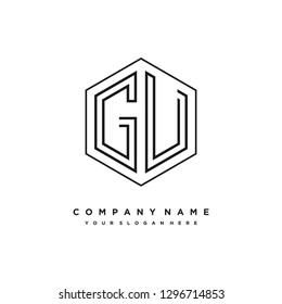 G U initial letter, modern logo design template vector