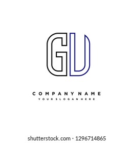 G U initial letter, modern logo design template vector