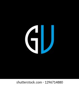 G U initial letter, modern logo design template vector