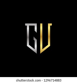 G U initial letter, modern logo design template vector