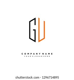 G U initial letter, modern logo design template vector