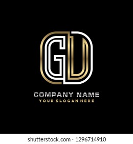G U initial letter, modern logo design template vector