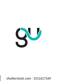 G U joint logo letter design vector