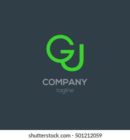 G & U  Letter logo design vector

