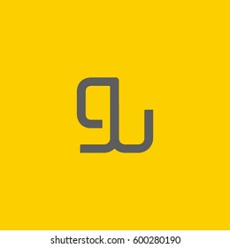 G & U Letter logo design vector element