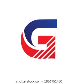 g us g letter vector logo design