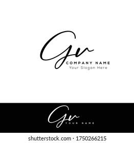  G V GV Initial letter handwriting and signature logo.