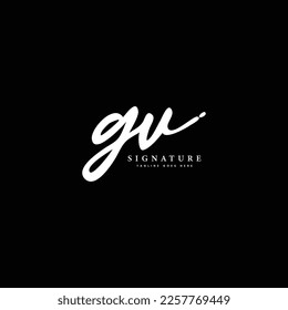 G, V, GV Initial letter handwriting and signature vector logo
