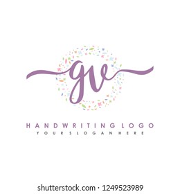 G V Initial handwriting logo vector