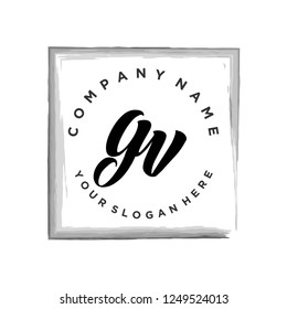 G V Initial handwriting logo vector
