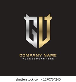G V initial letter, modern logo design template vector