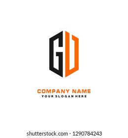 G V initial letter, modern logo design template vector